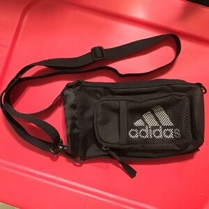 Adidas Black Sporty Crossbody Water Bottle Bag